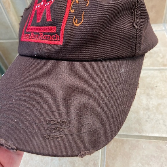 Distressed Long Run Ranch Brown Strap Back Baseball Hat Women’s OS Equestrian - Picture 2 of 8